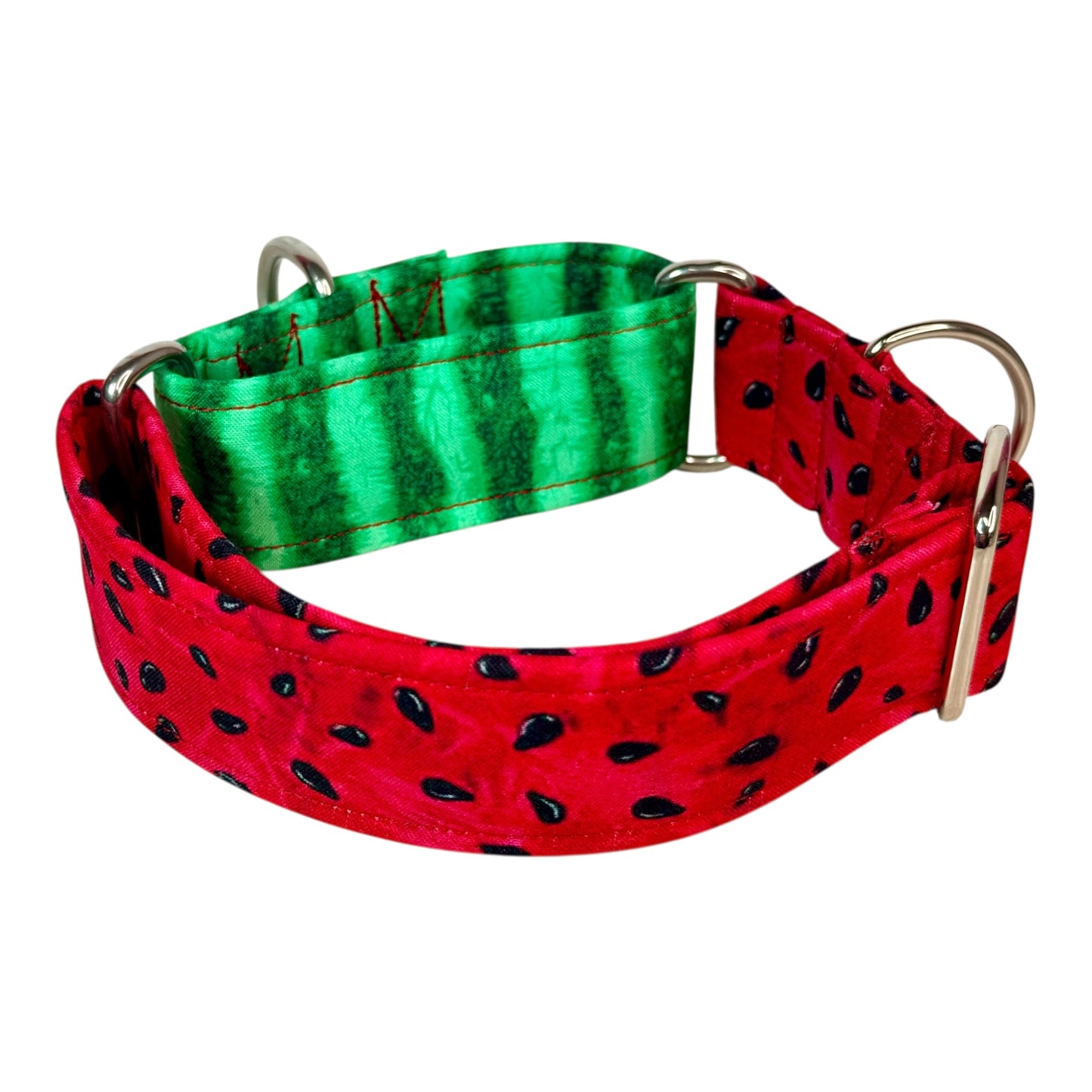 Watermelon martingale dog collar - No buckle, gentle choke training collar, or leash
