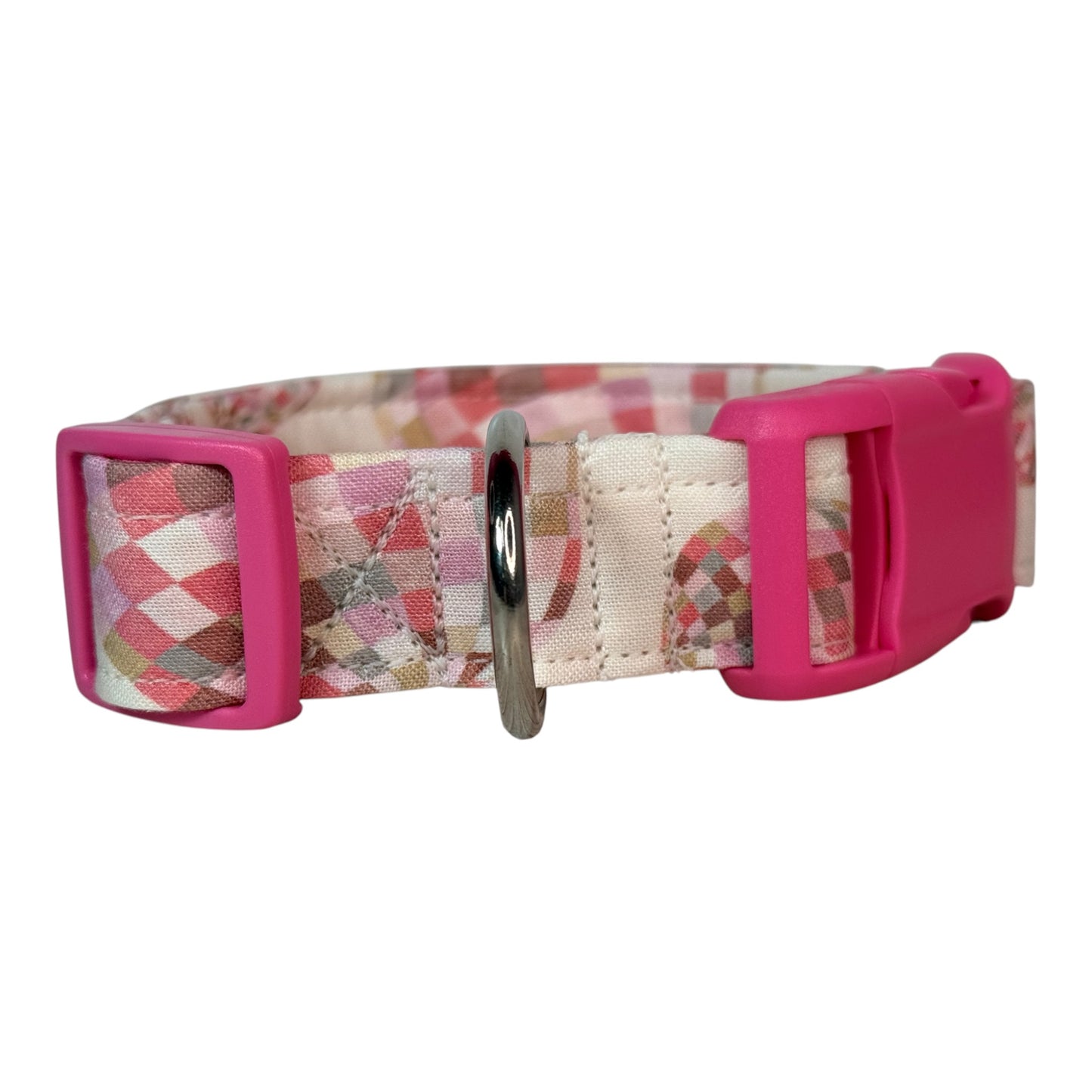 Disco Ball Handmade dog collar: Adjustable side release, washable cotton fabric, webbing core, customizable hardware