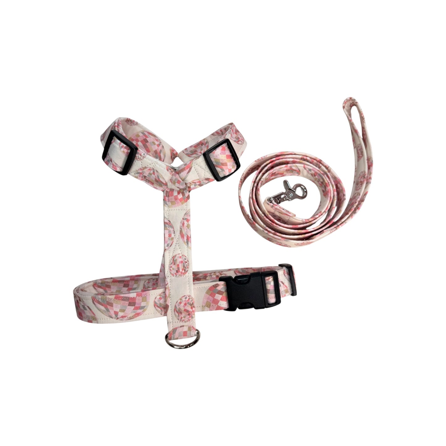Disco Ball Handmade Dog harness, Standard roman harness or Step in harness. With or without matching leash (Copy)