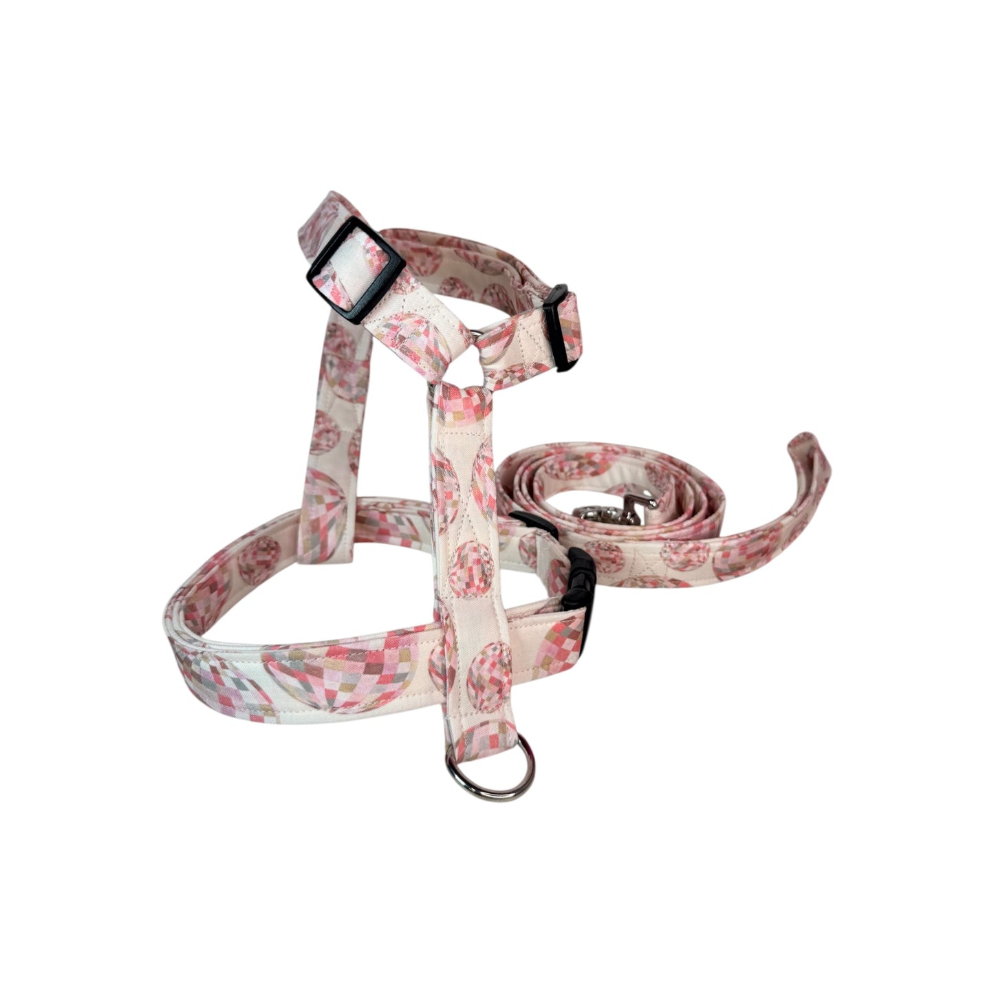 Disco Ball Handmade Dog harness, Standard roman harness or Step in harness. With or without matching leash (Copy)
