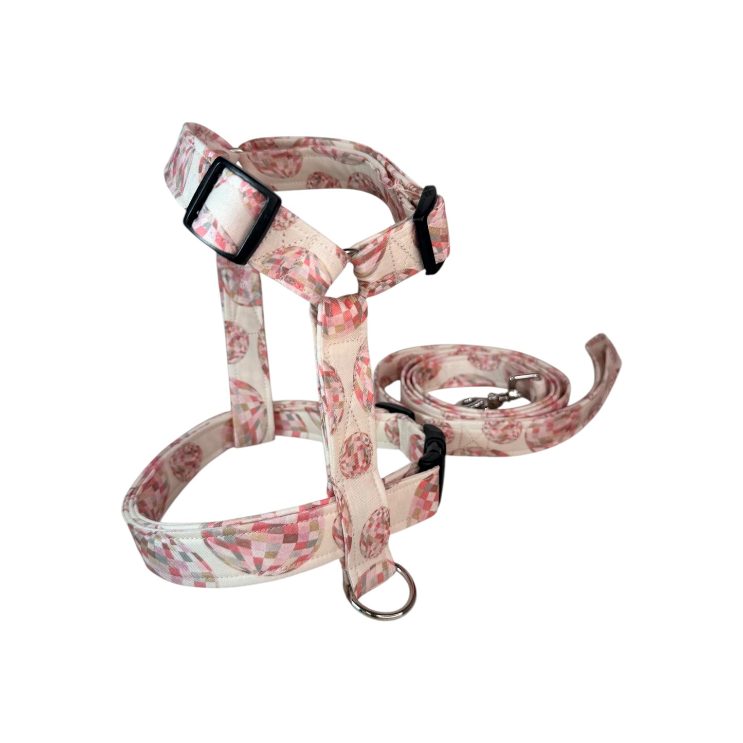 Disco Ball Handmade Dog harness, Standard roman harness or Step in harness. With or without matching leash (Copy)