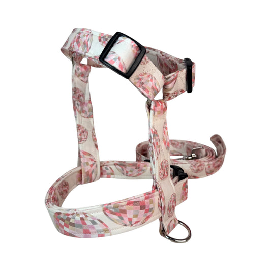 Disco Ball Handmade Dog harness, Standard roman harness or Step in harness. With or without matching leash (Copy)