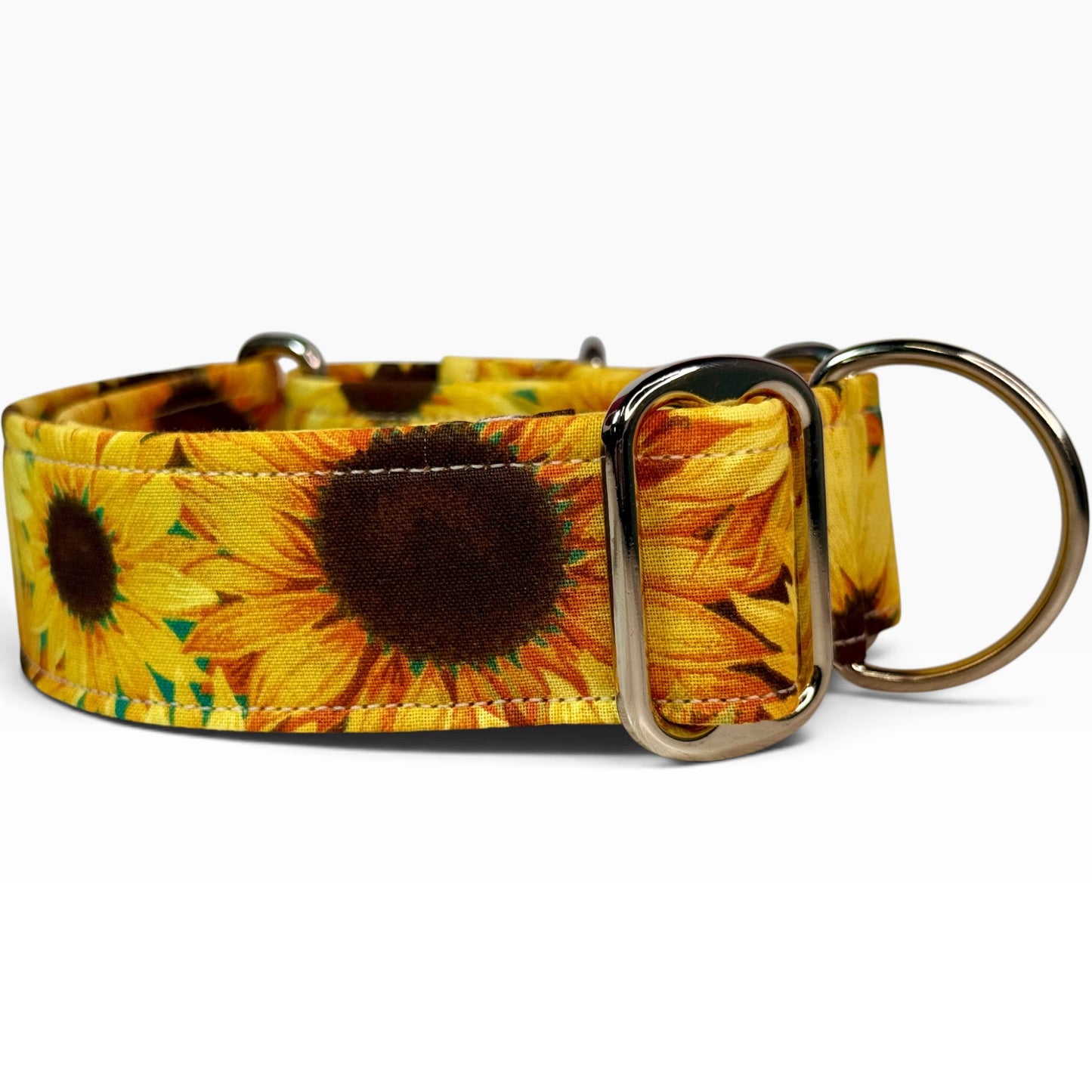 Sunflower handmade martingale dog collar - No buckle, gentle choke training collar, or leash