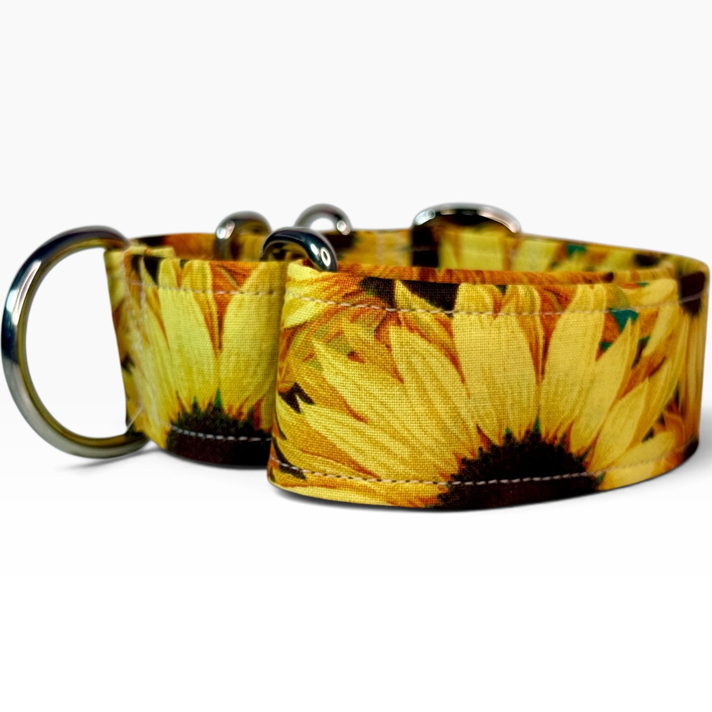 Sunflower handmade martingale dog collar - No buckle, gentle choke training collar, or leash