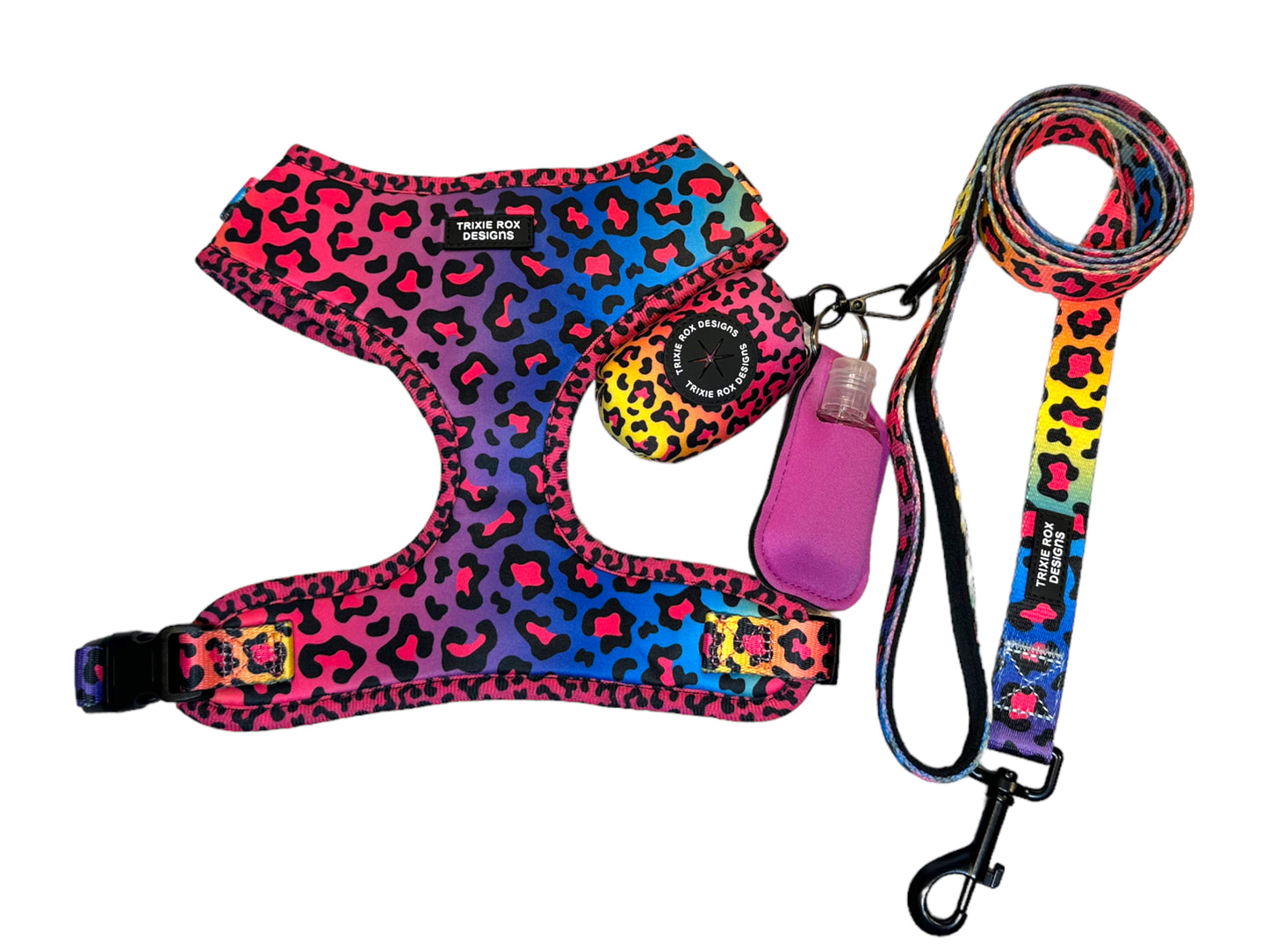 Soft Neoprene dog harness: Harness only and Harness and Leash set option - 9 print options available