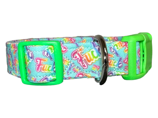 90’s Fuck dog collar - handmade side release dog collar