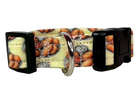 Chicken Nugget dog collar - handmade side release dog collar