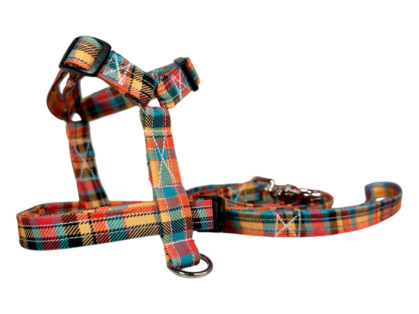 Plaid Dog harness, Standard roman harness or Step in harness. With or without matching leash