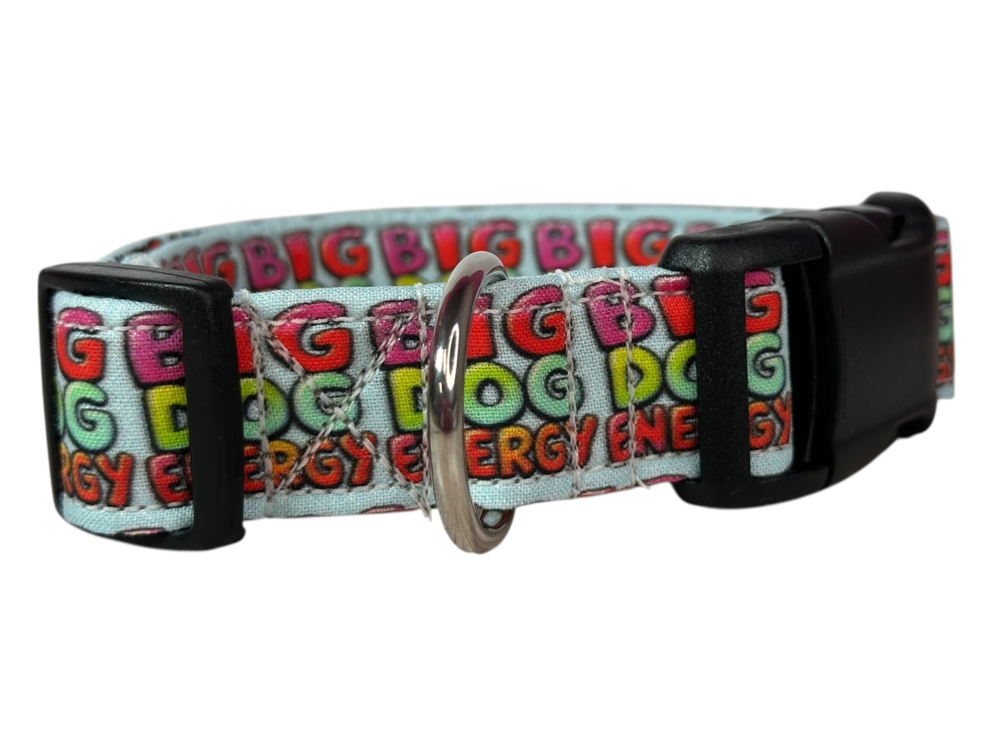 Big Dog Energy Dog Collar – Funny Handmade Pet Collar with Heavy-Duty Webbing & Stainless Steel Hardware