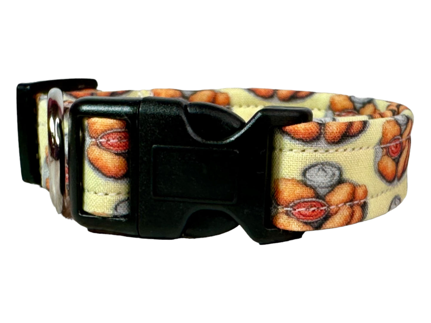 Chicken Nugget dog collar - handmade side release dog collar