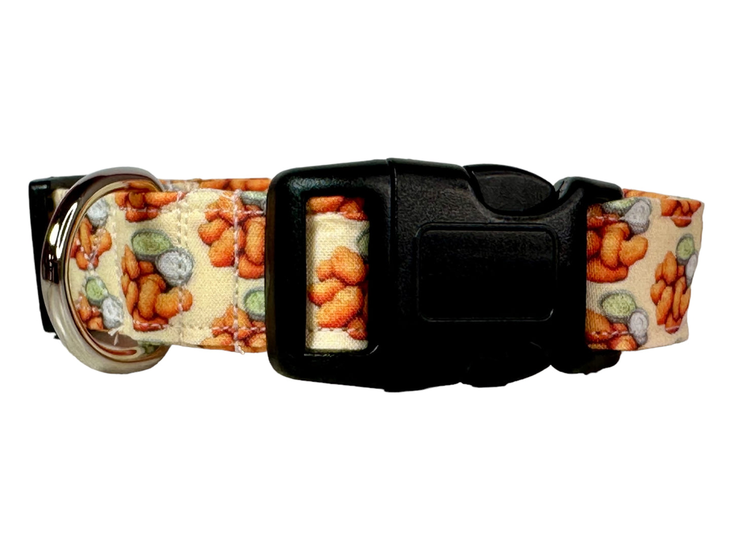 Chicken nugget dog collar, Handmade side release dog collar