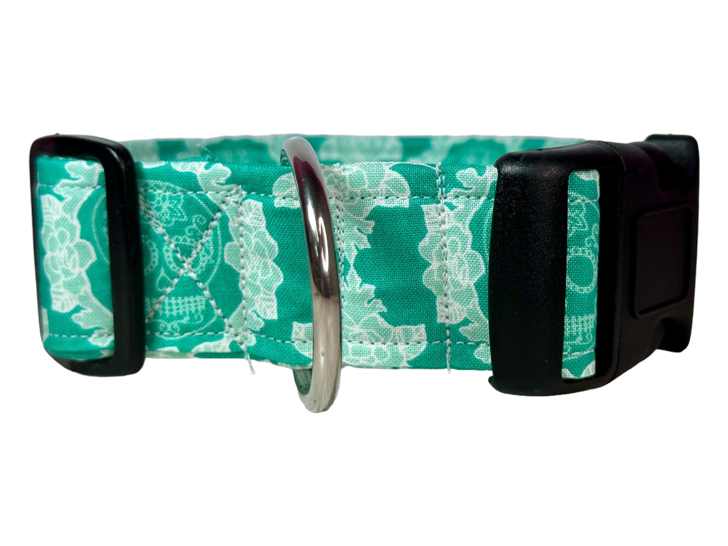 Skull dog collar, handmade side release adjustable dog collar