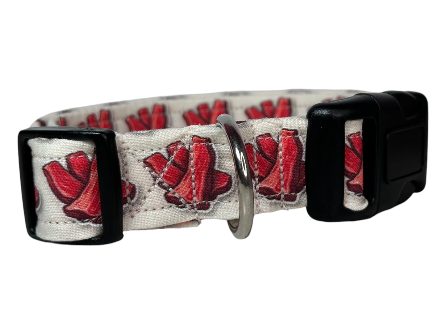 Beef Jerky Food Dog collar, handmade side release dog collar