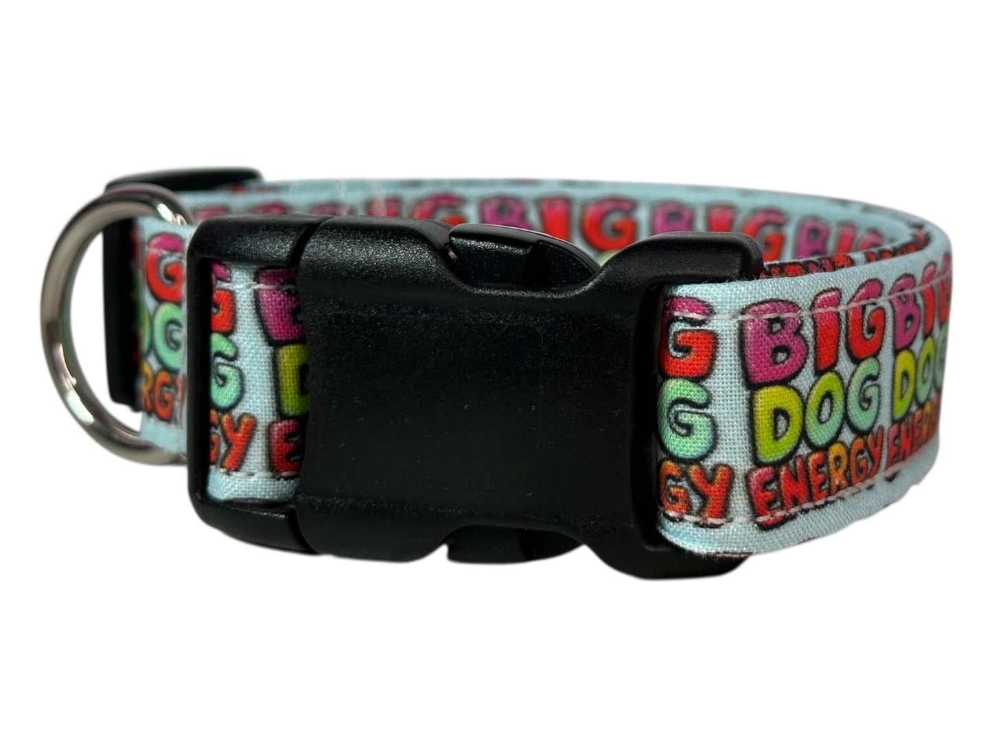 Big Dog Energy Dog Collar – Funny Handmade Pet Collar with Heavy-Duty Webbing & Stainless Steel Hardware