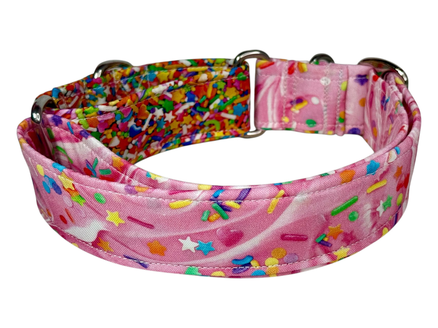 Frosting and Sprinkles food martingale dog collar - No buckle, gentle choke training collar