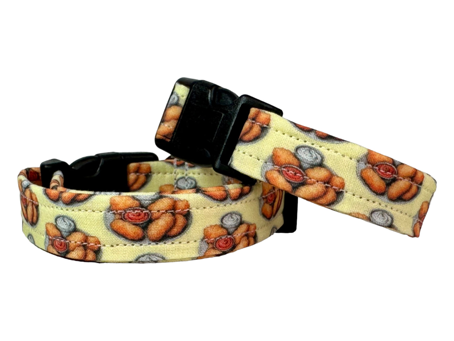 Chicken Nugget dog collar - handmade side release dog collar