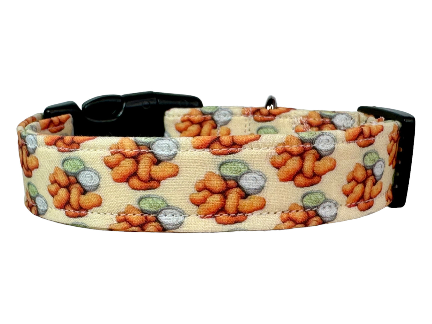 Chicken nugget dog collar, Handmade side release dog collar