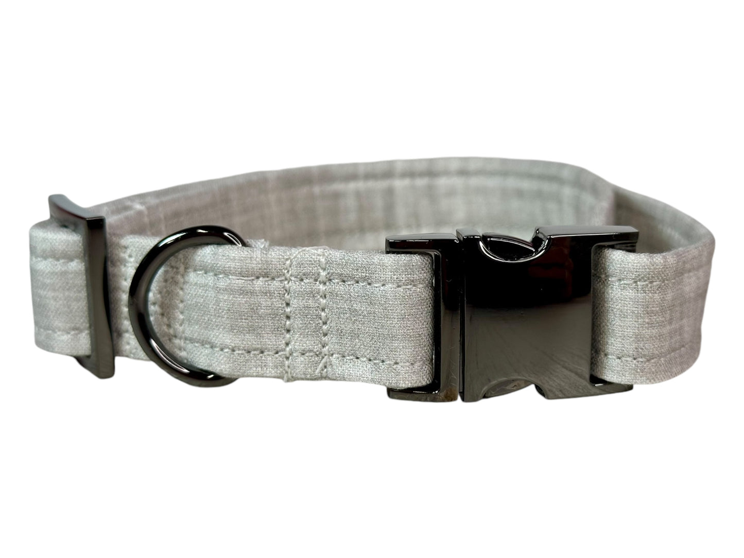 Personalized Engraved Gray Dog collar - Metal Side release dog collar