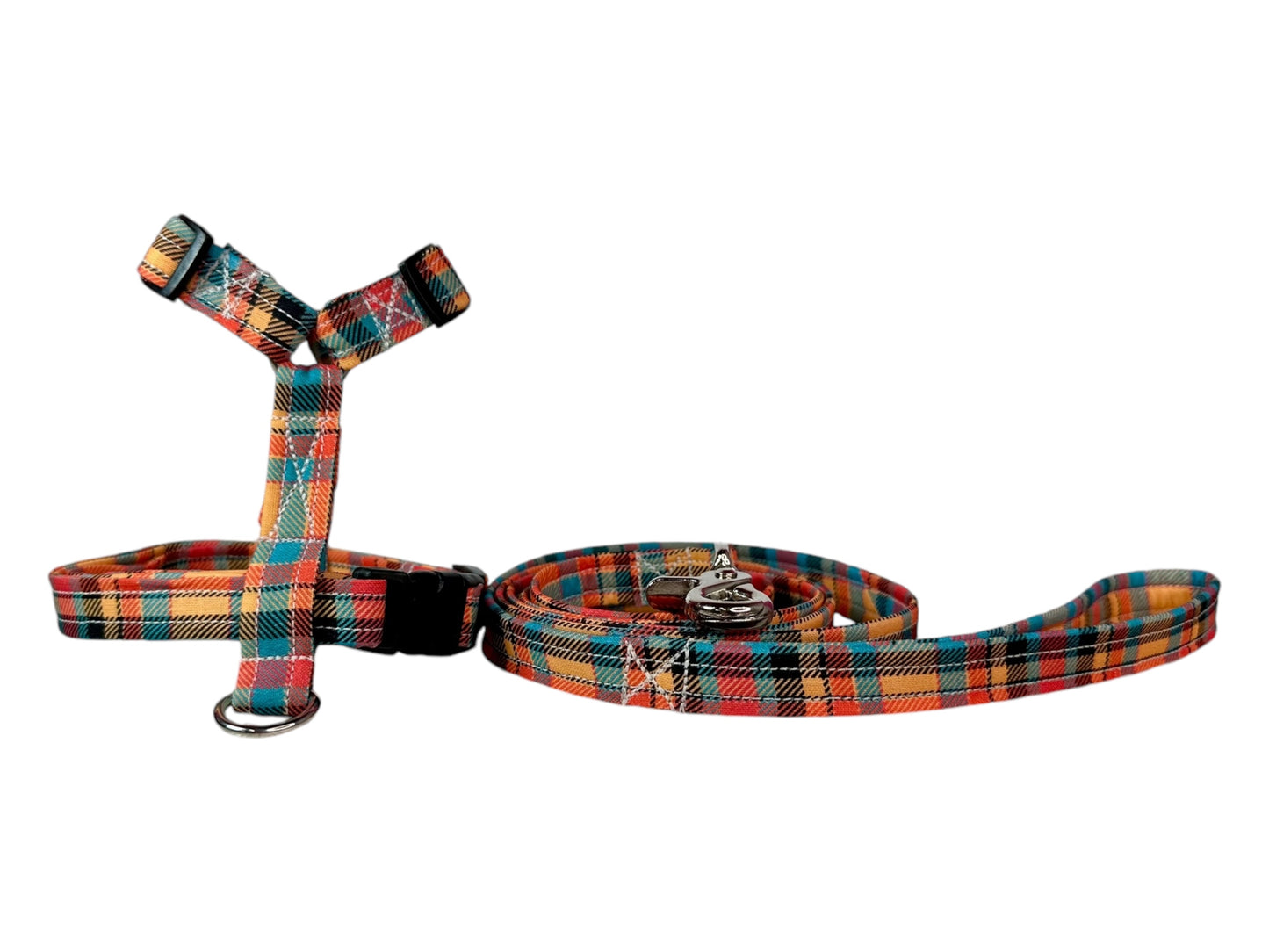 Plaid Dog harness, Standard roman harness or Step in harness. With or without matching leash