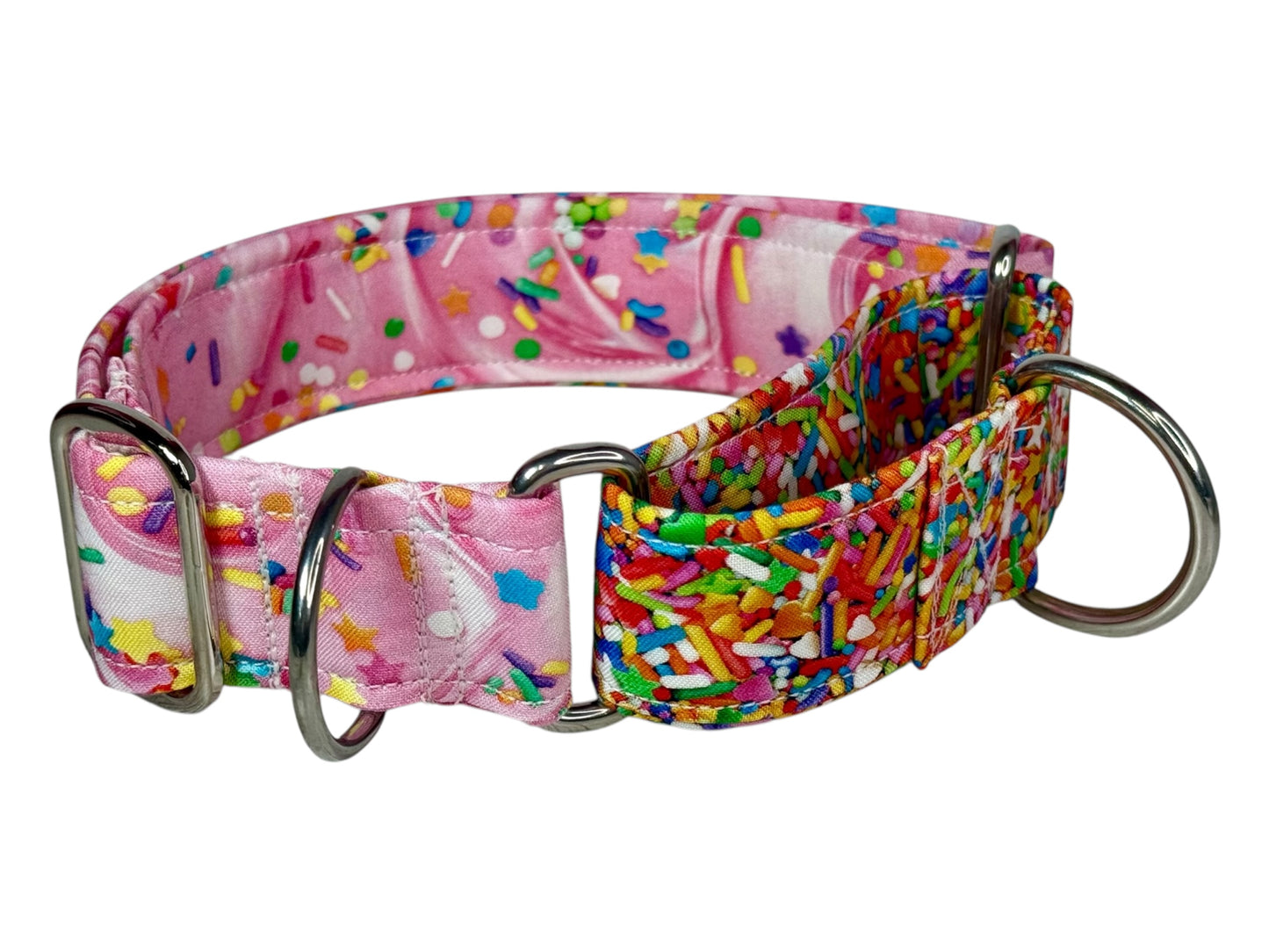 Frosting and Sprinkles food martingale dog collar - No buckle, gentle choke training collar