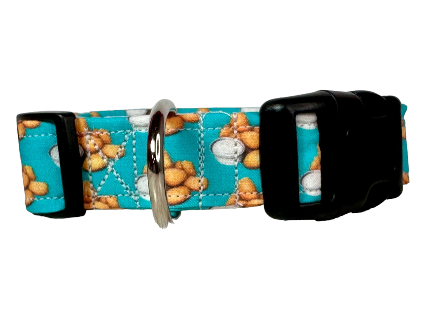 Chicken nugget dog collar, Handmade side release dog collar