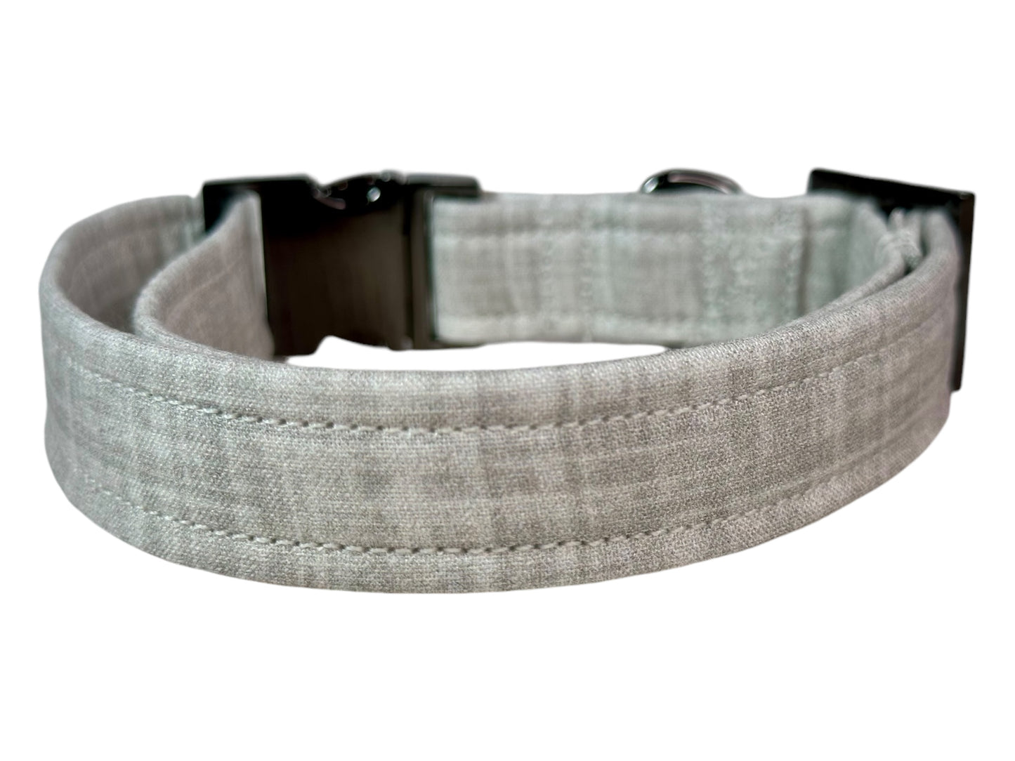 Personalized Engraved Gray Dog collar - Metal Side release dog collar