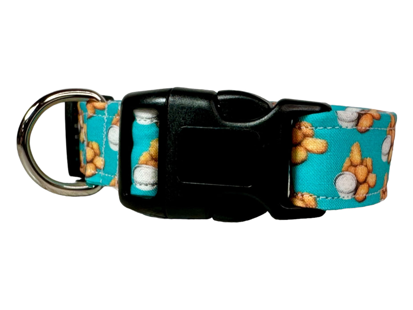 Chicken nugget dog collar, Handmade side release dog collar