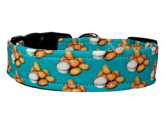 Chicken nugget dog collar, Handmade side release dog collar