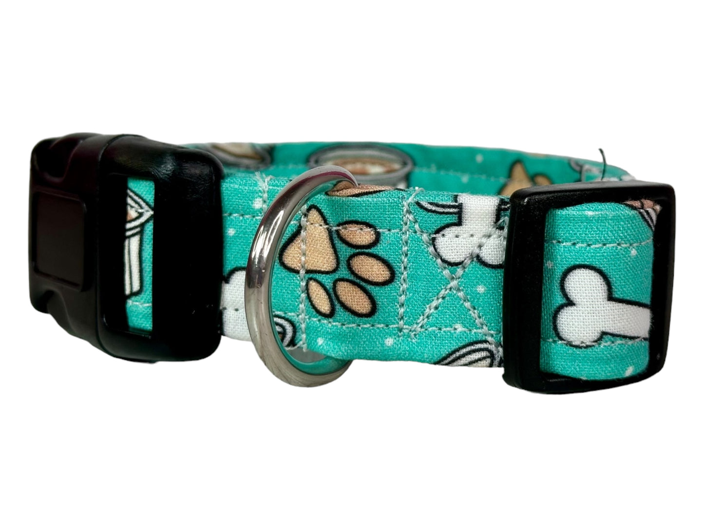 Pup cup dog collar, handmade side release dog collar (Mint Green)