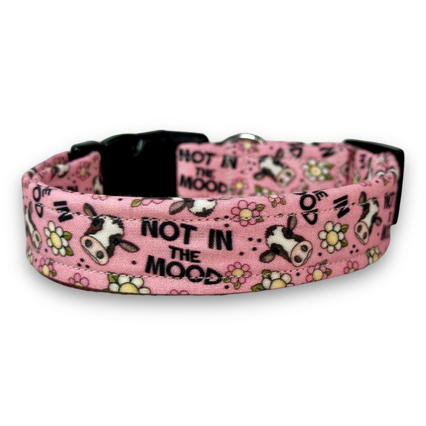 Not in the mood dog collar, handmade side release dog collar, adjustable and washable