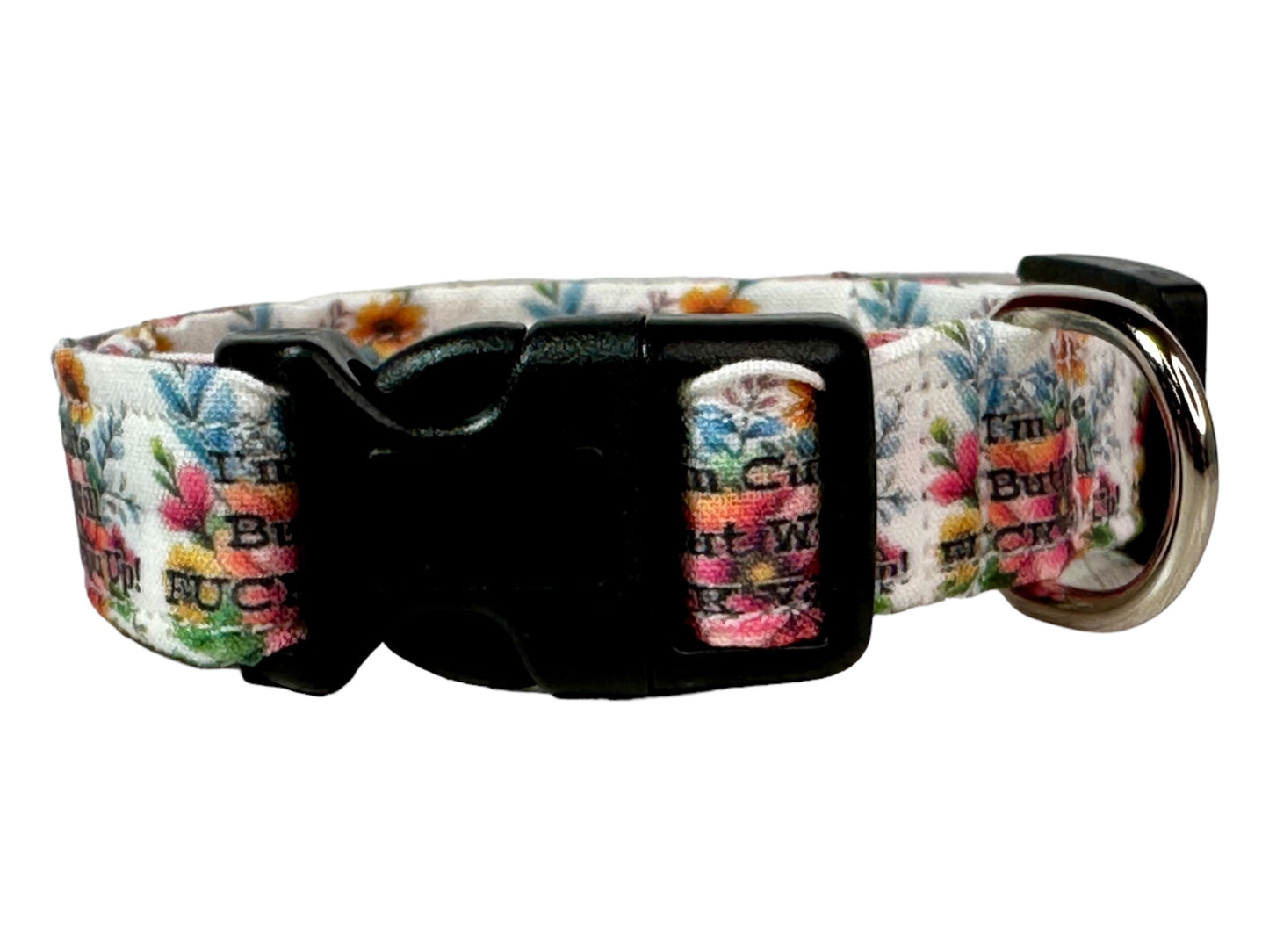 I’m cute but will fuck you up - Dog collar, handmade side release dog collar