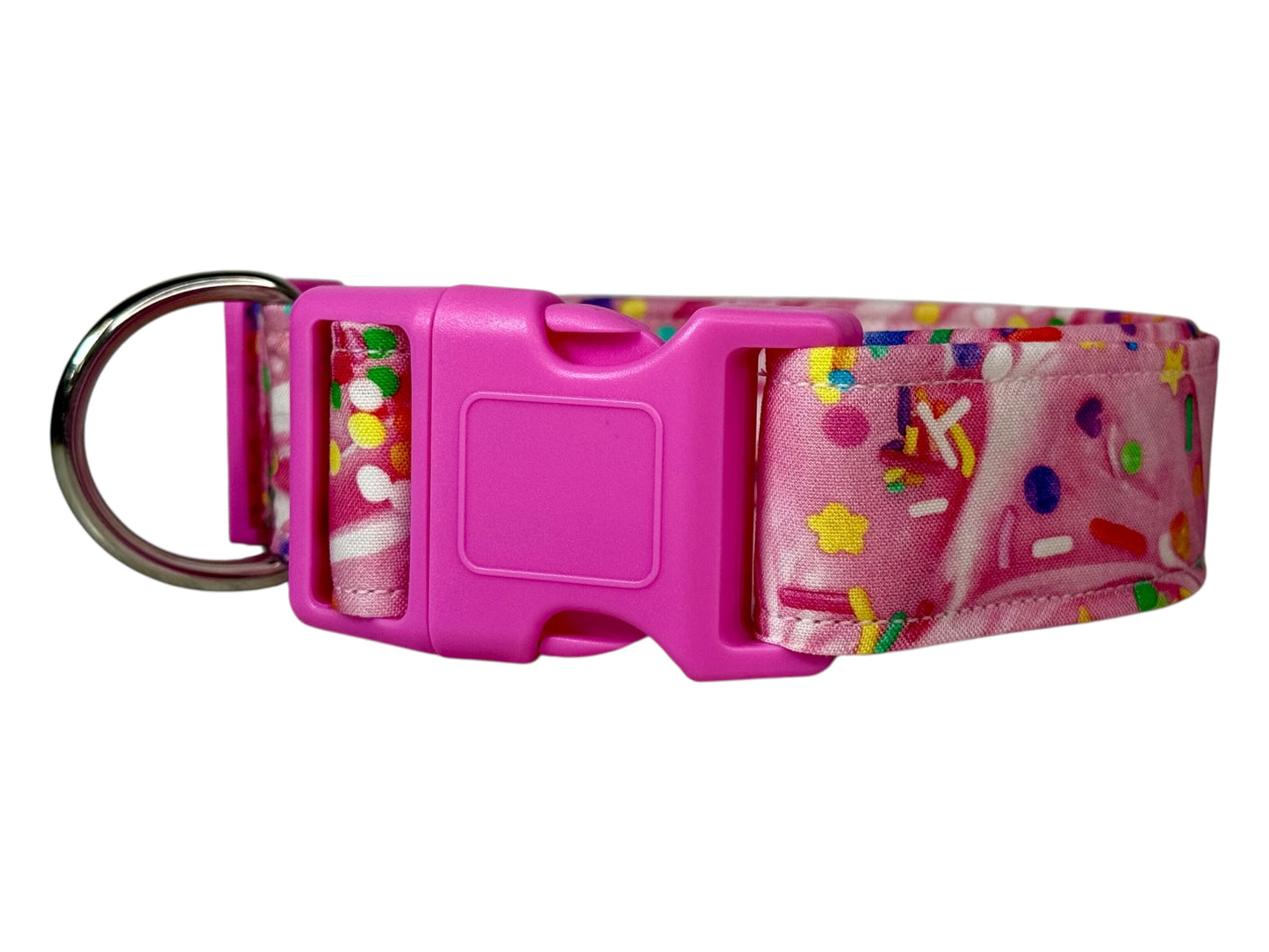Frosting with Sprinkles food dog collar,  Handmade Pet Collar with Heavy-Duty Webbing & Stainless Steel Hardware (Copy)