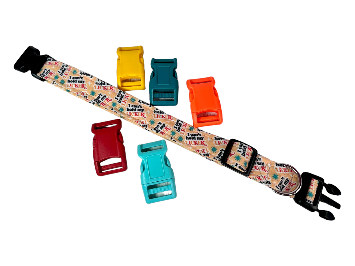 I can’t hold my licker dog collar, handmade side release dog collar