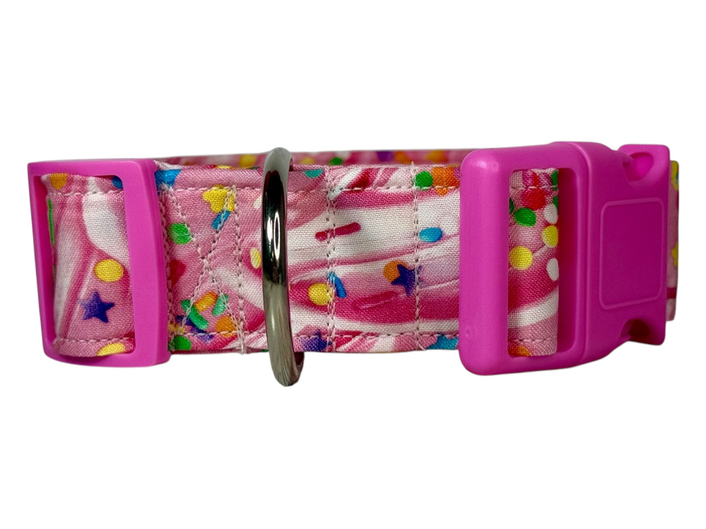 Frosting with Sprinkles food dog collar,  Handmade Pet Collar with Heavy-Duty Webbing & Stainless Steel Hardware (Copy)