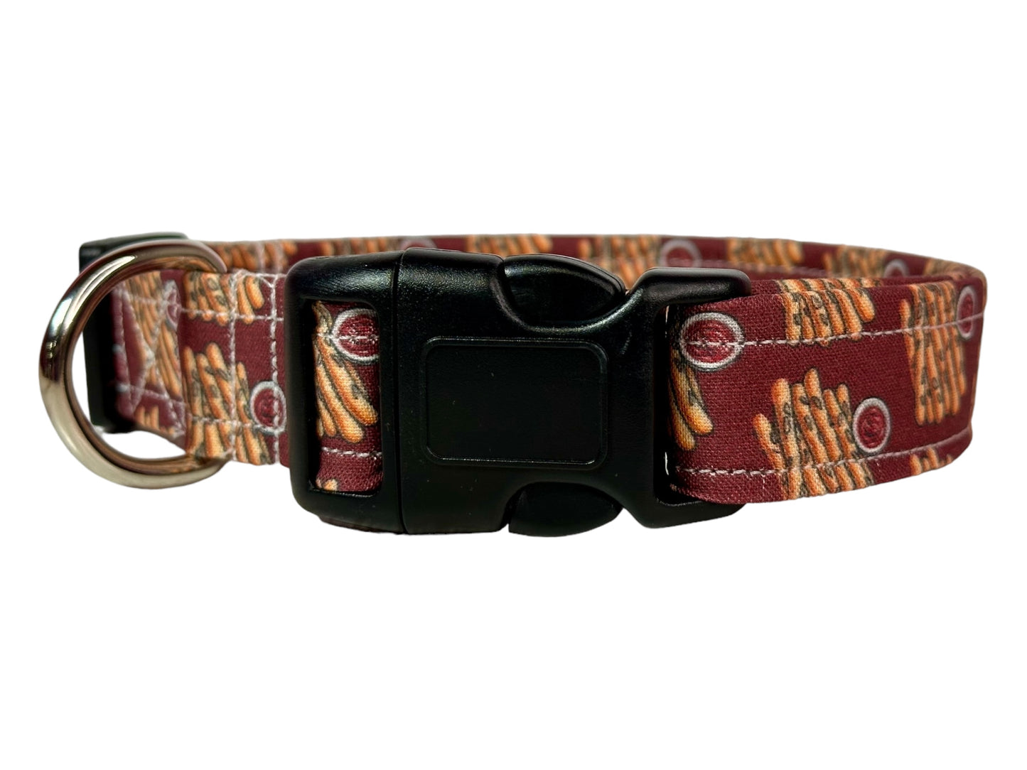 Bread stick dog collar, handmade adjustable side release