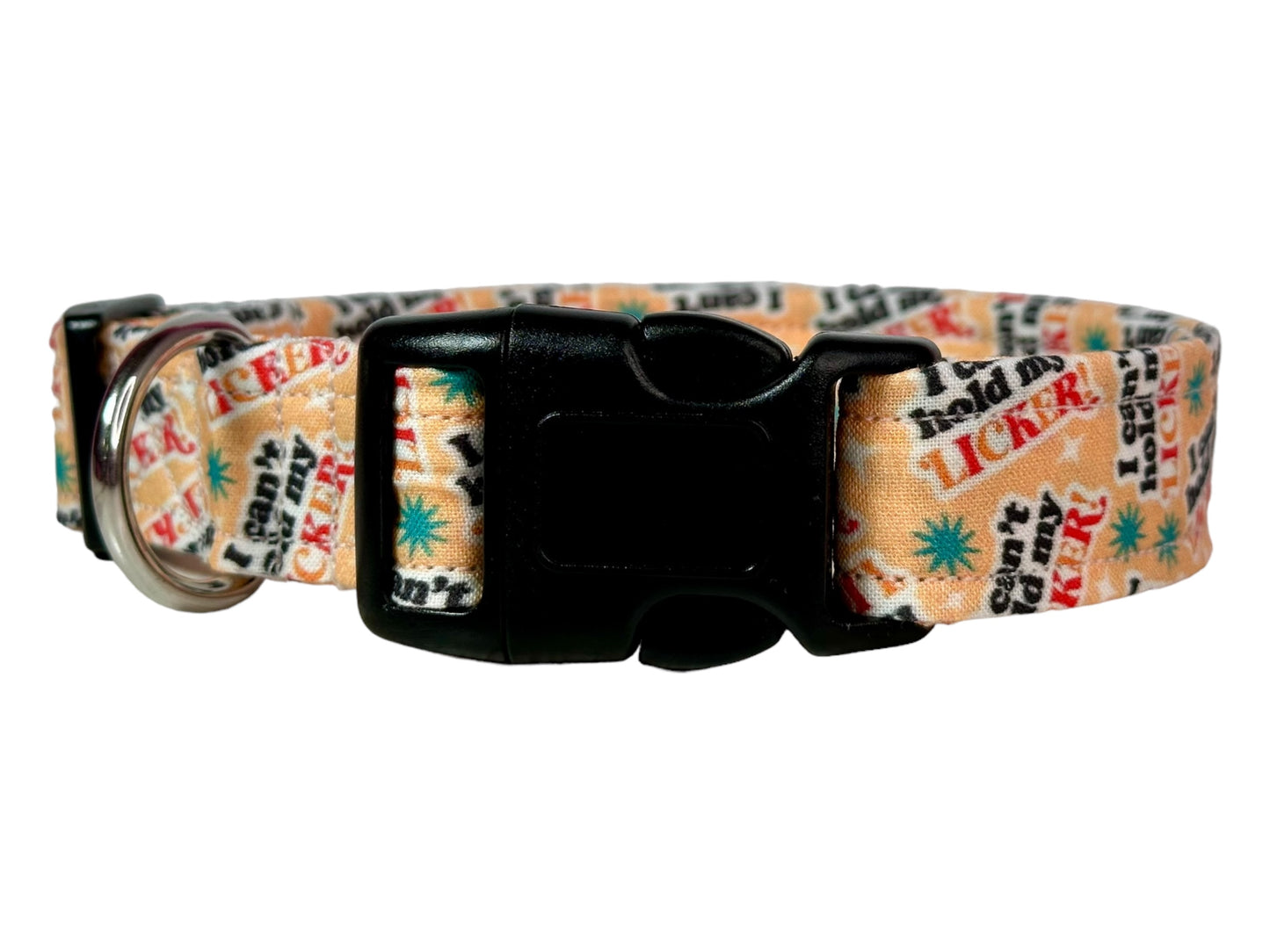 I can’t hold my licker dog collar, handmade side release dog collar