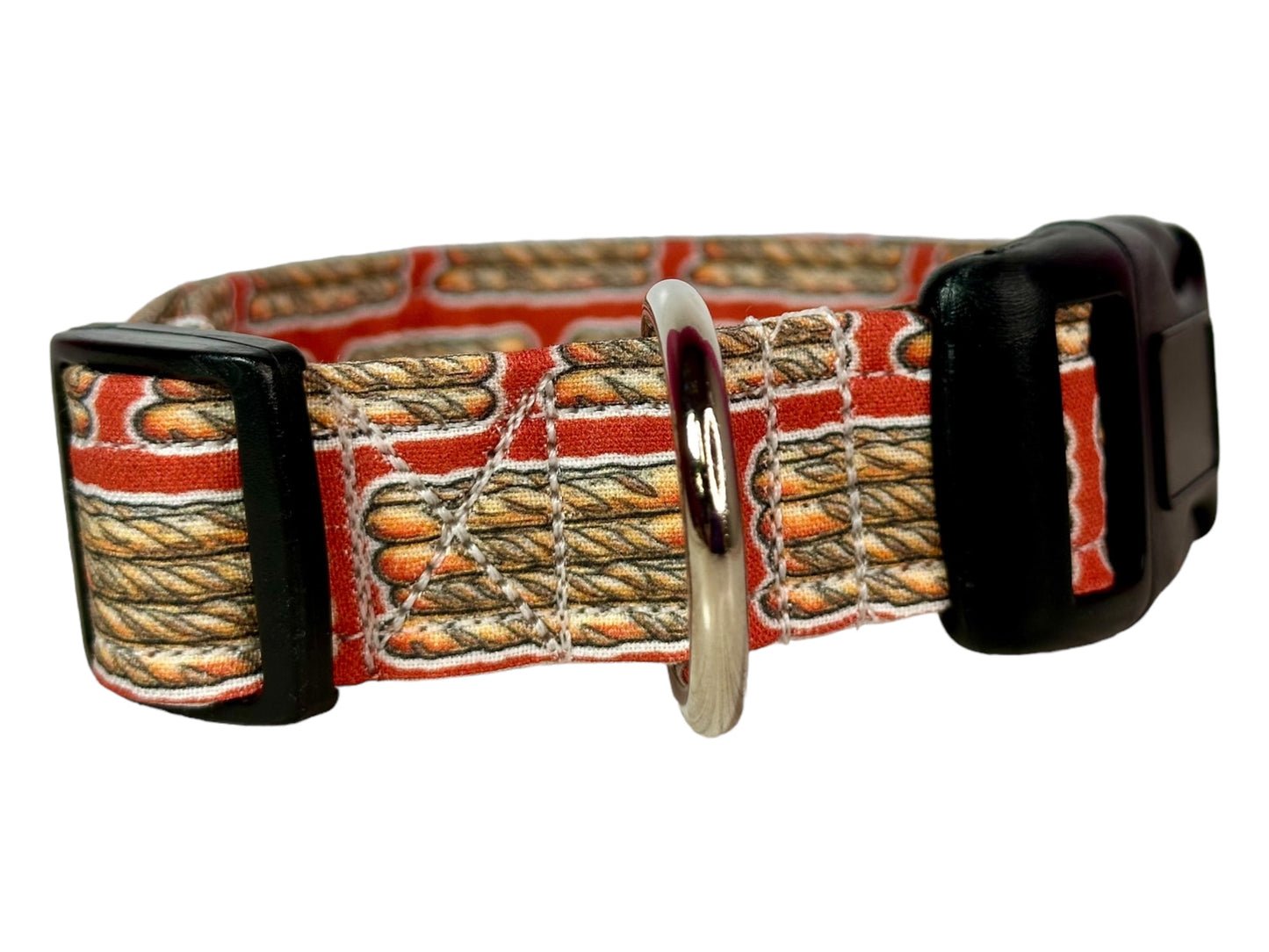 Bread stick dog collar, handmade adjustable side release