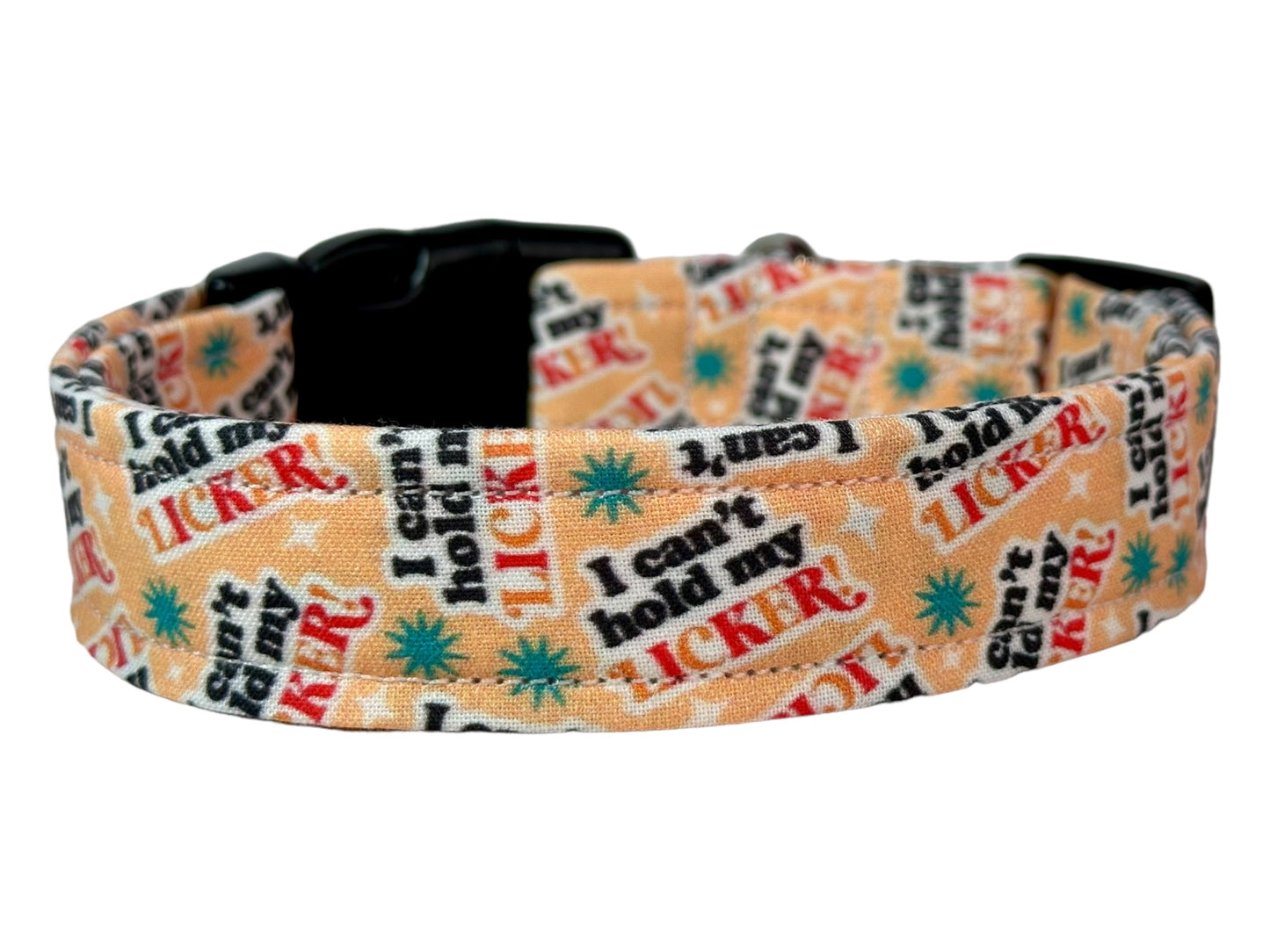 I can’t hold my licker dog collar, handmade side release dog collar