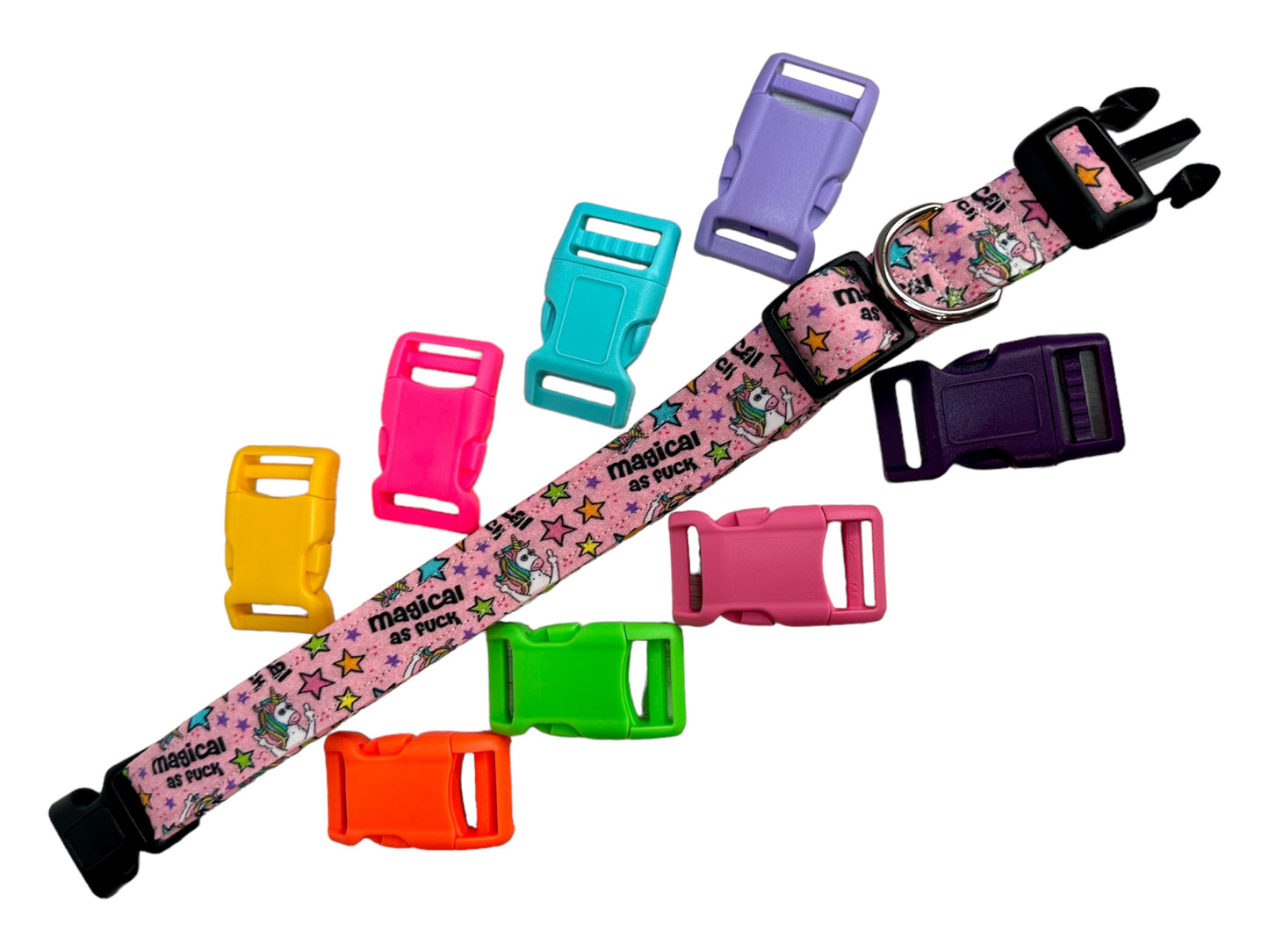 Magical as Fuck unicorn dog collar, handmade funny dog collar