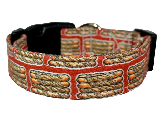 Bread stick dog collar, handmade adjustable side release