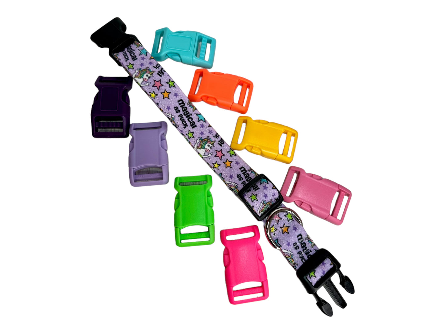 Magical as Fuck unicorn dog collar, handmade funny dog collar