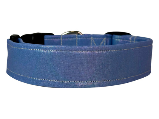 Periwinkle iridescent Dog collar, handmade side release dog collar