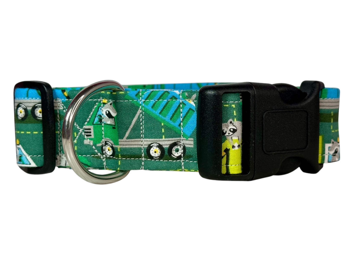 Trash Panda Racoon Dog collar, handmade side release dog collar