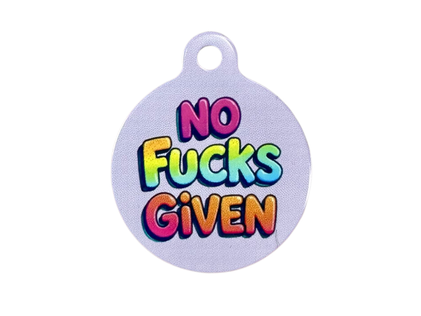 “No Fucks Given” funny Aluminum Pet Tag - Customizable
