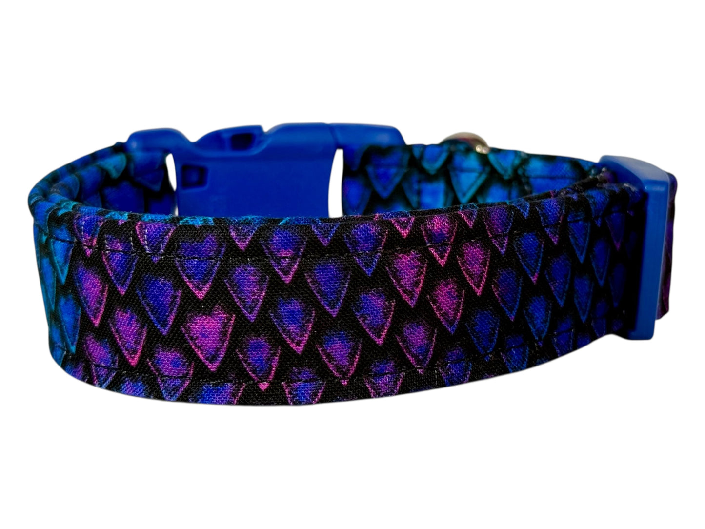 Dragon Scales dog collar, Animal print dog collar,  Handmade Pet Collar with Heavy-Duty Webbing & Stainless Steel Hardware