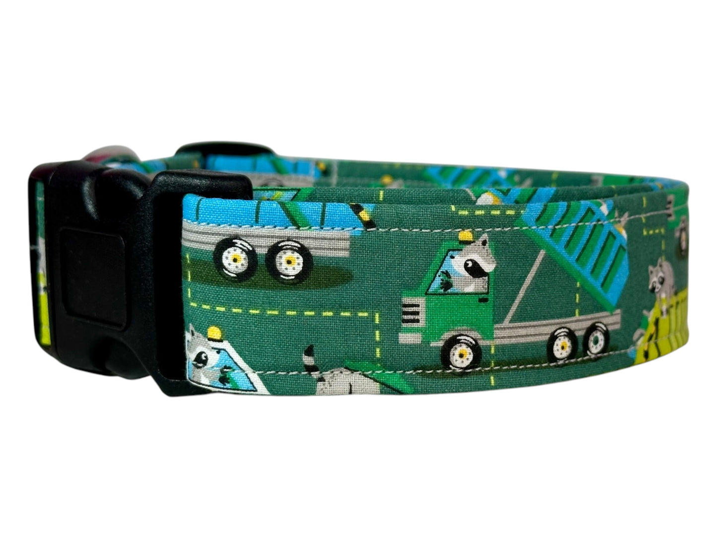 Trash Panda Racoon Dog collar, handmade side release dog collar