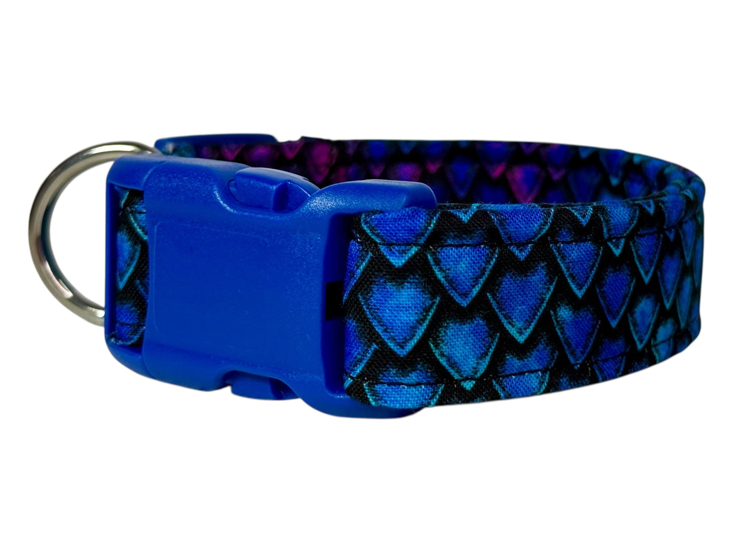 Dragon Scales dog collar, Animal print dog collar,  Handmade Pet Collar with Heavy-Duty Webbing & Stainless Steel Hardware