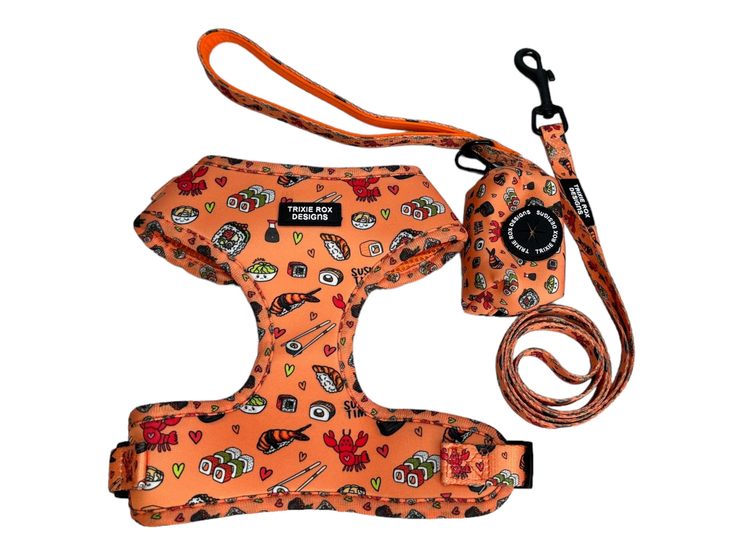 Soft Neoprene dog harness: Harness only and Harness and Leash set option - 9 print options available