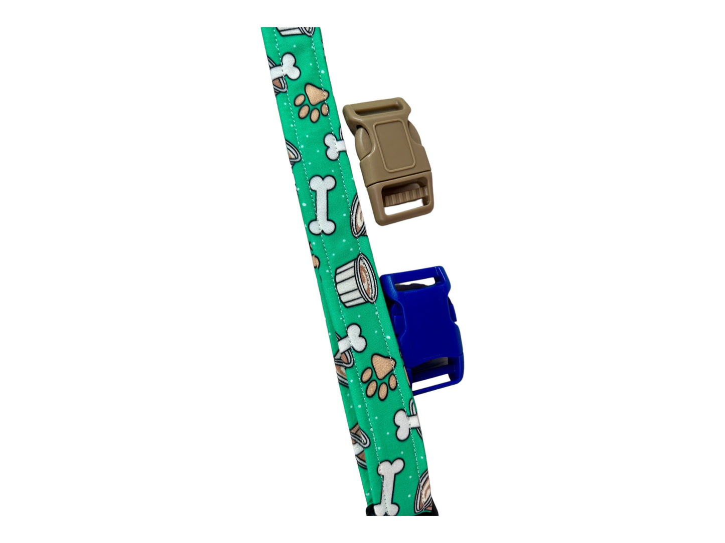 Pup cup dog collar, handmade side release dog collar (Green)