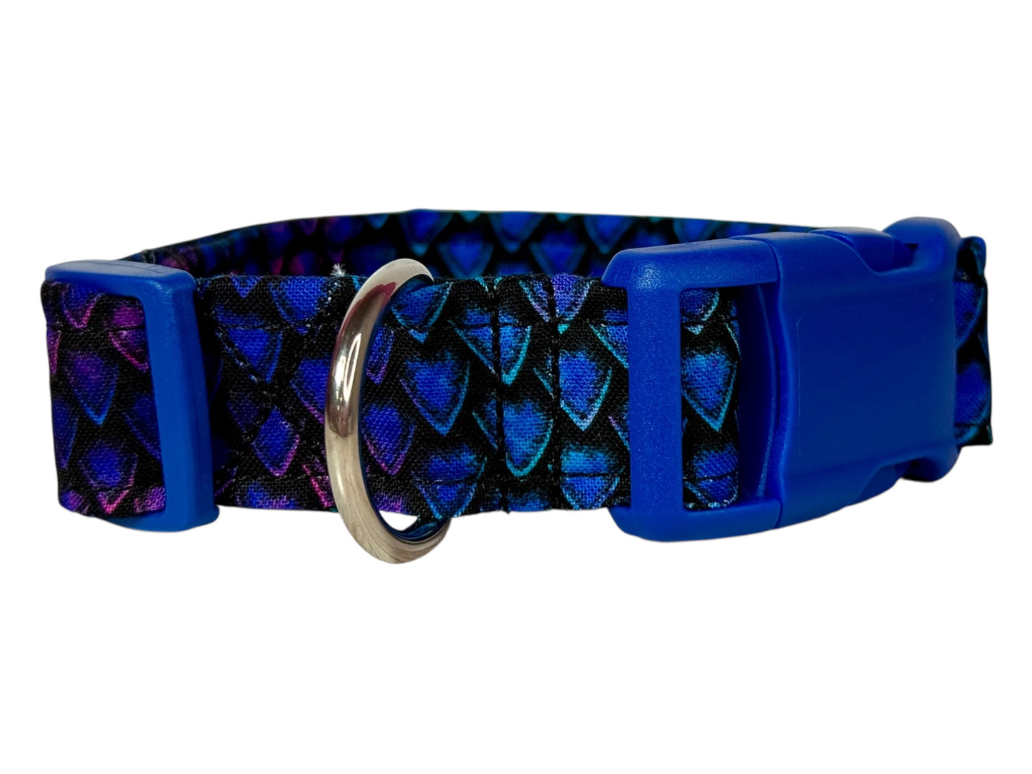 Dragon Scales dog collar, Animal print dog collar,  Handmade Pet Collar with Heavy-Duty Webbing & Stainless Steel Hardware